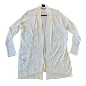 Jana ribbed oatmeal long open cardigan size m